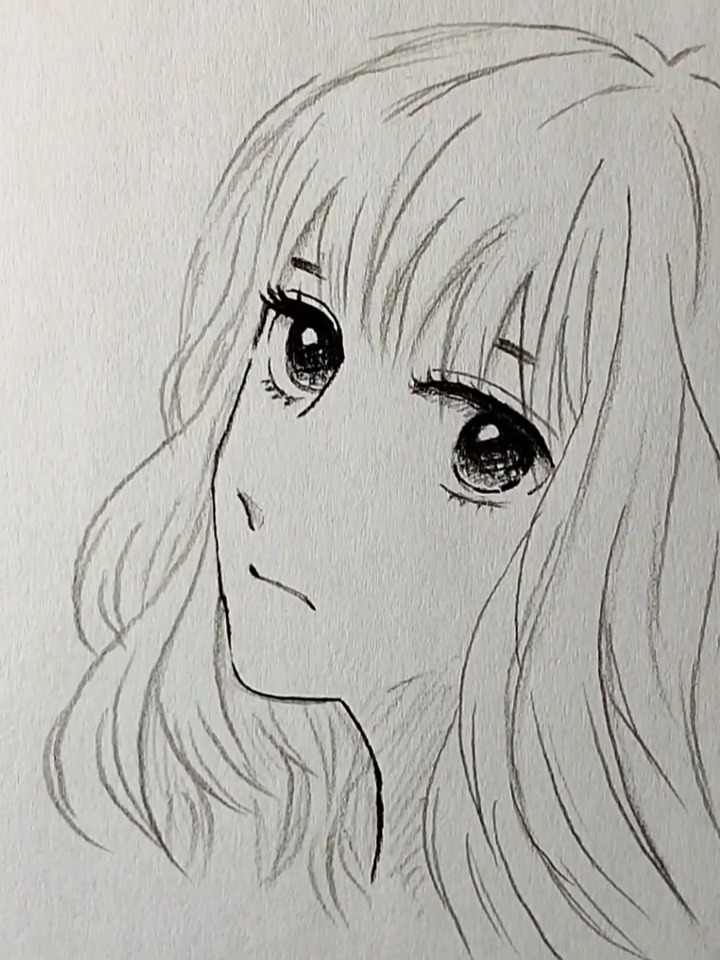 动漫美少女简笔画!
