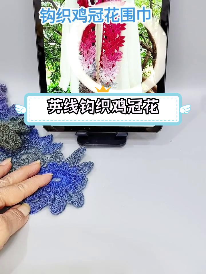 用英国进口线钩织鸡冠花围巾,教程1/9