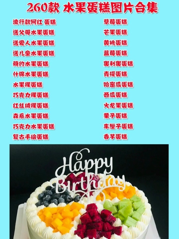 260款水果蛋糕图片合集,水果蛋糕图片大全