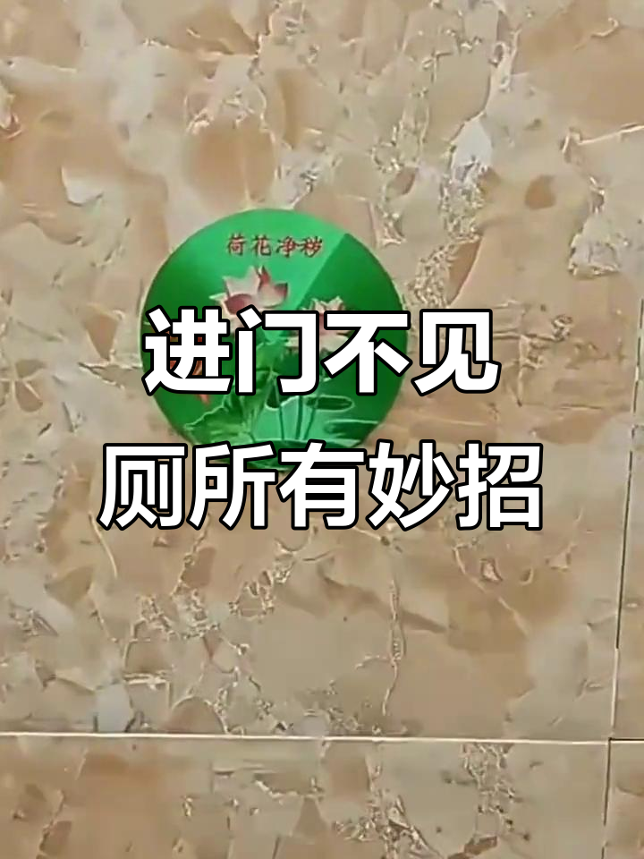 荷花图贴卫生间,进门不见厕所的秘密