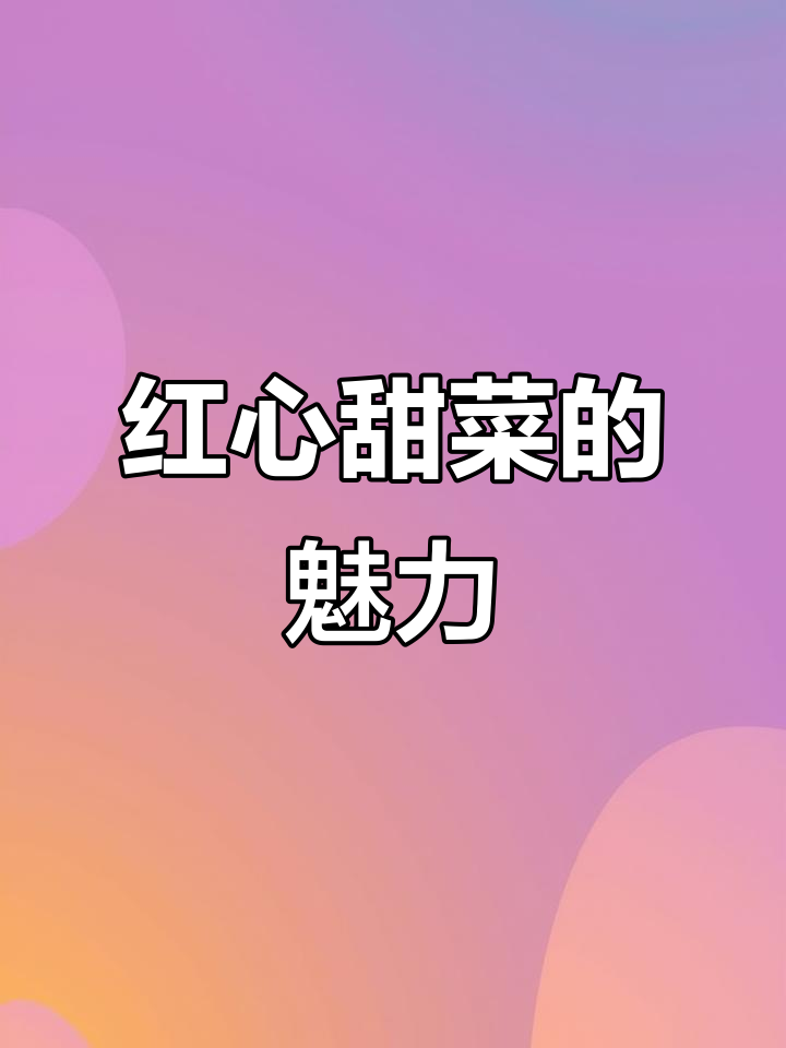 新鲜红心甜菜,脆嫩多汁,多种吃法尽显美味与营养