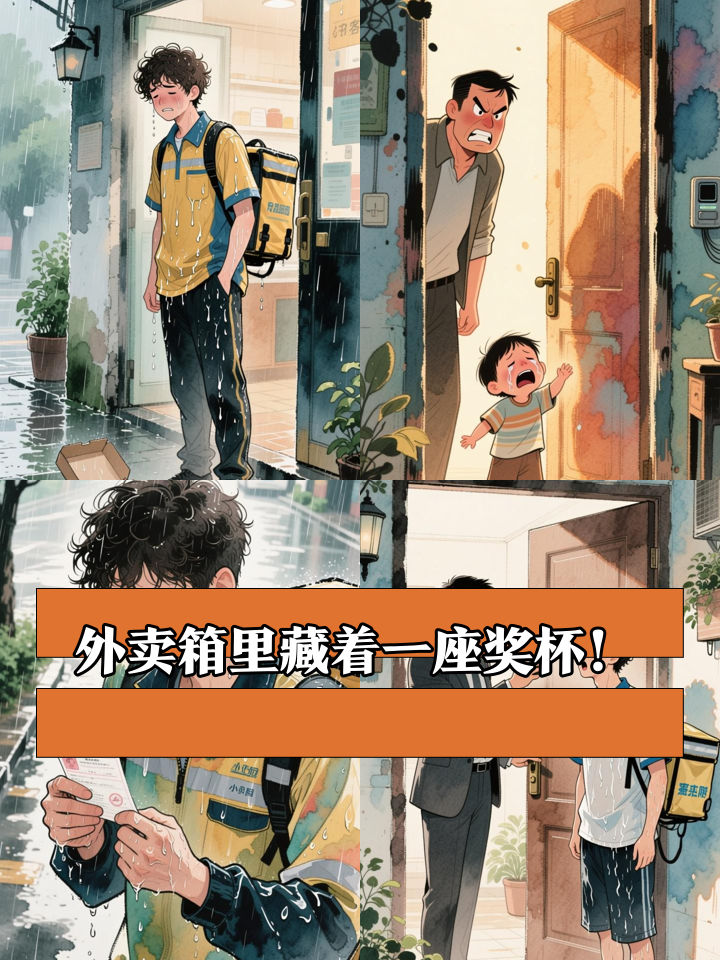 暴雨天送餐摔碎蛋糕，外卖小哥转身捧回钢琴冠军