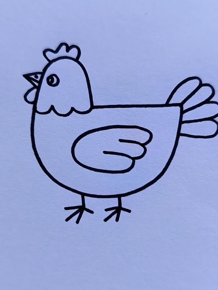 这样画鸡秒会%简笔画%育儿