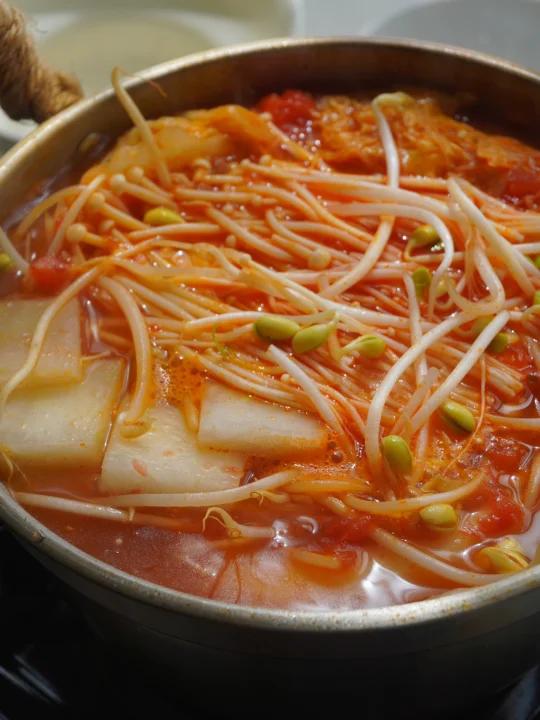 纯素贵州红酸汤水煮菜,搭配蘸水,也太好吃了