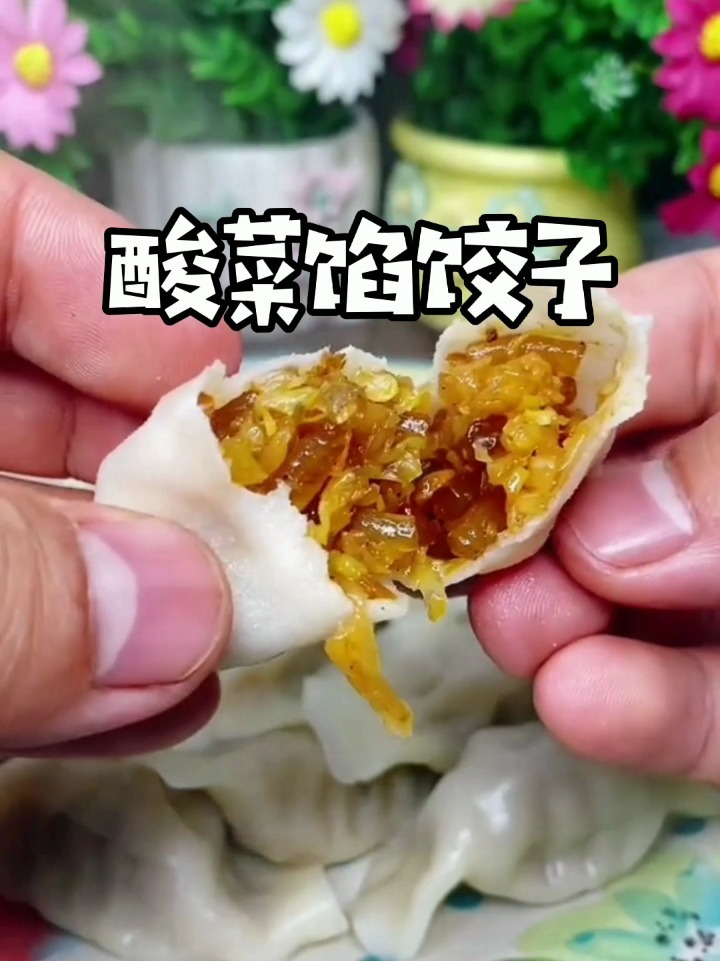 鲜香味美的素酸菜馅饺子太好吃了有时间