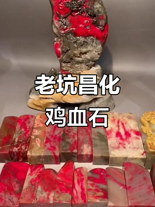 昌化鸡血石精美摆件，老坑料与田黄皮完美结合