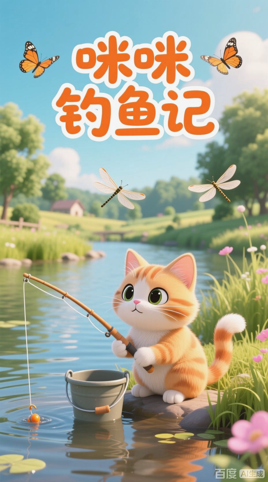 小猫的钓鱼趣事