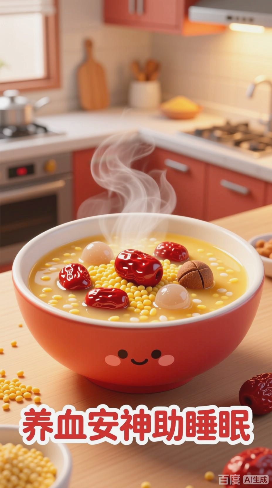 红枣桂圆小米粥，养血安神好帮手