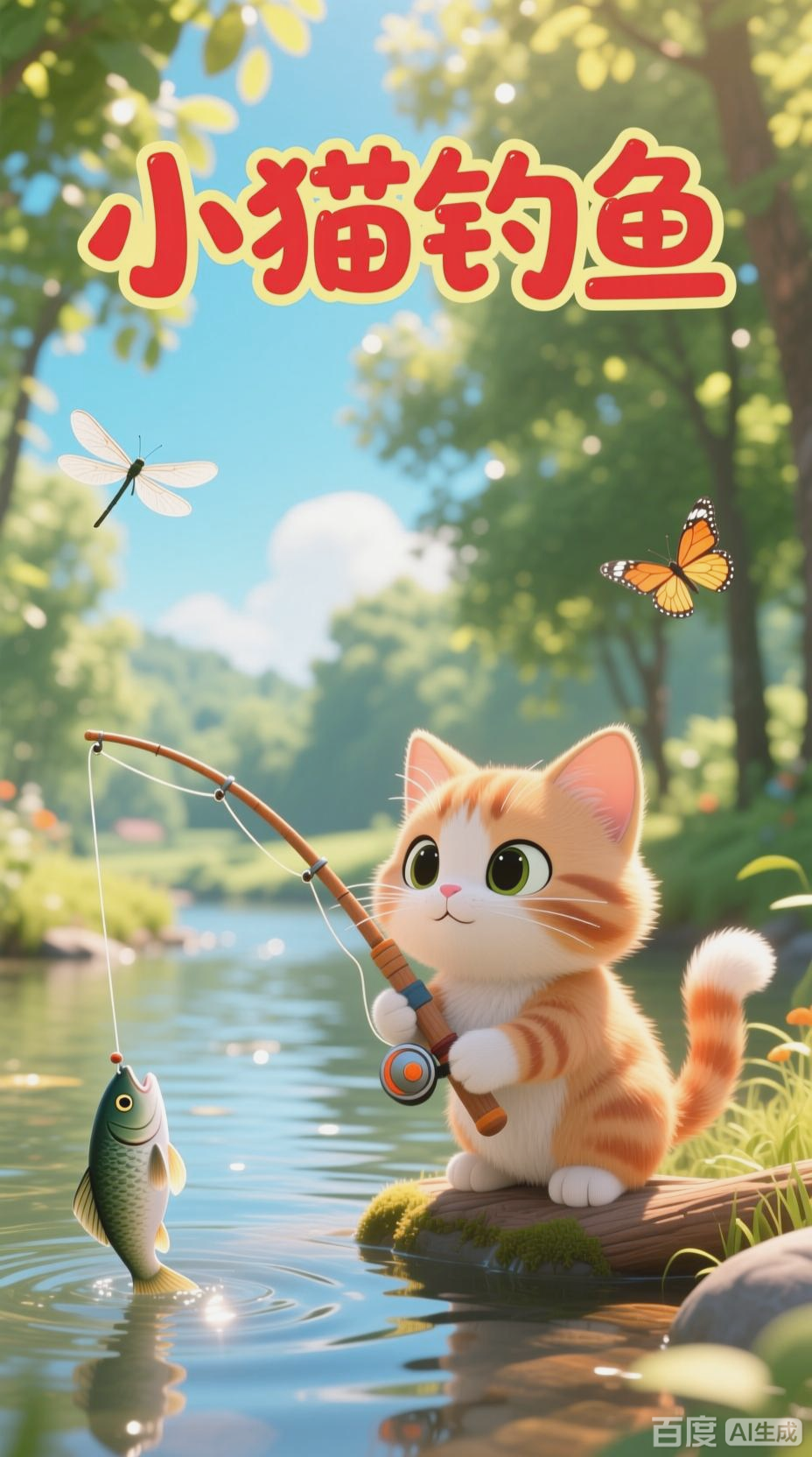 小猫的钓鱼趣事
