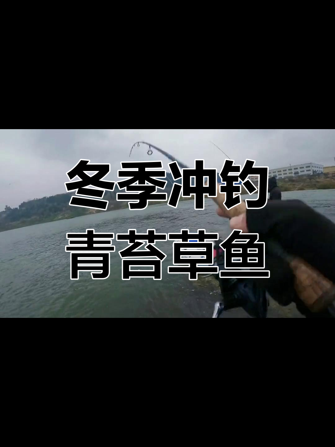 冬天钓鱼挑战:风浪中捕捉草鱼,三分钓技七分运气