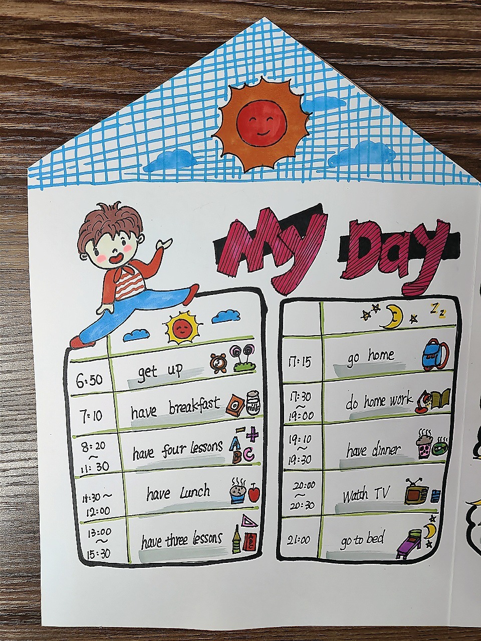 英文手抄报我的一天,my day