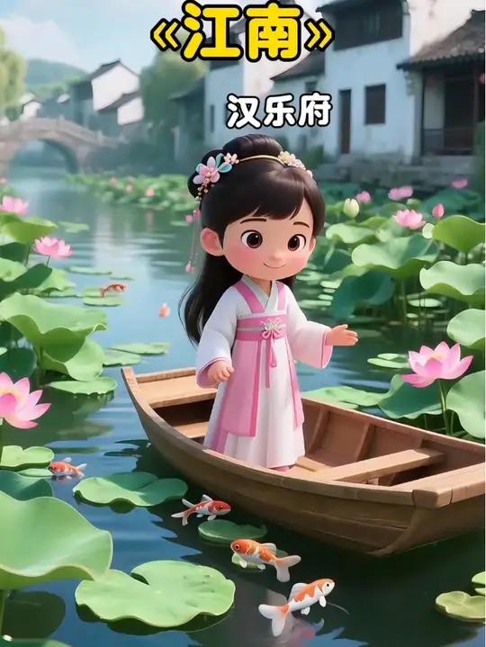 《江南》江南可采莲 莲叶何田田 3-6岁幼儿古诗启蒙