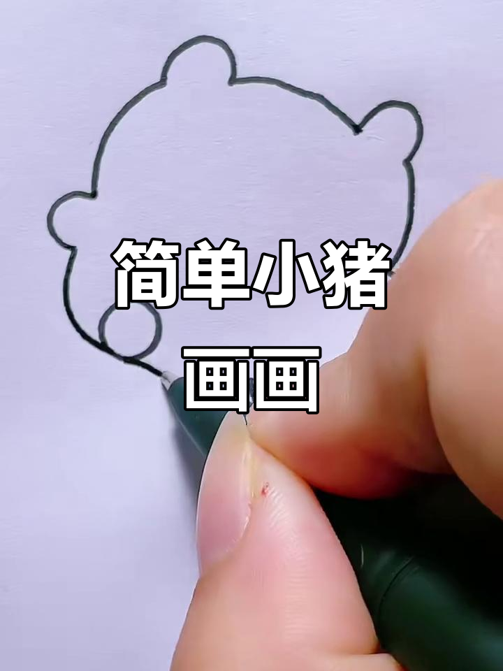 小猪简笔画步骤详解,轻松学会画可爱小动物
