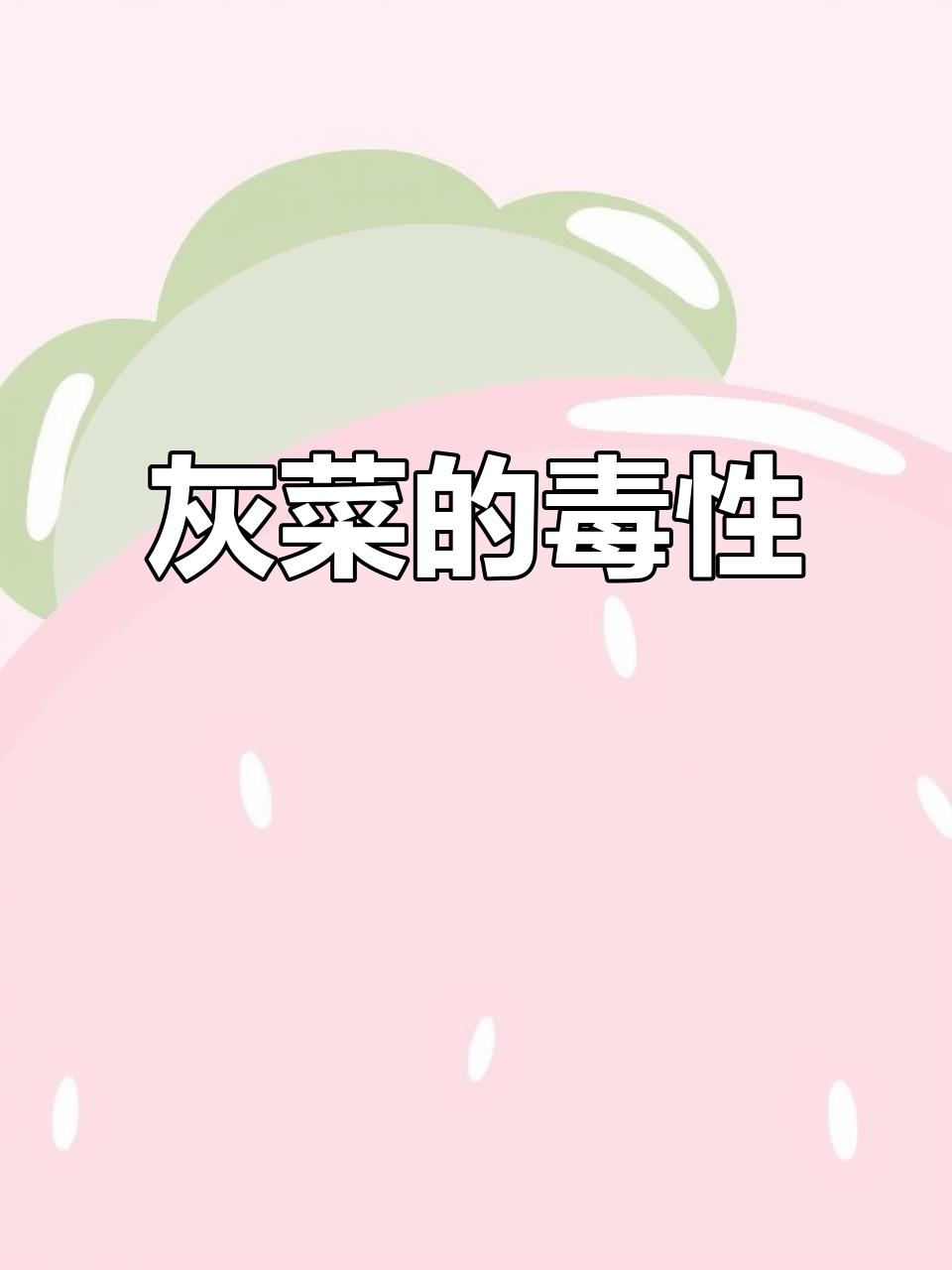 灰菜虽美味,但含小毒,不宜过量食用
