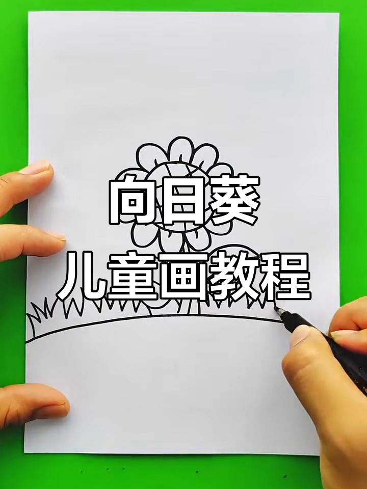 零基础学卡通向日葵儿童简笔画,简单又有趣