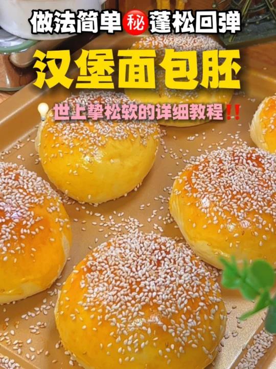 做了10万个汉堡大师自制汉堡面包胚教程