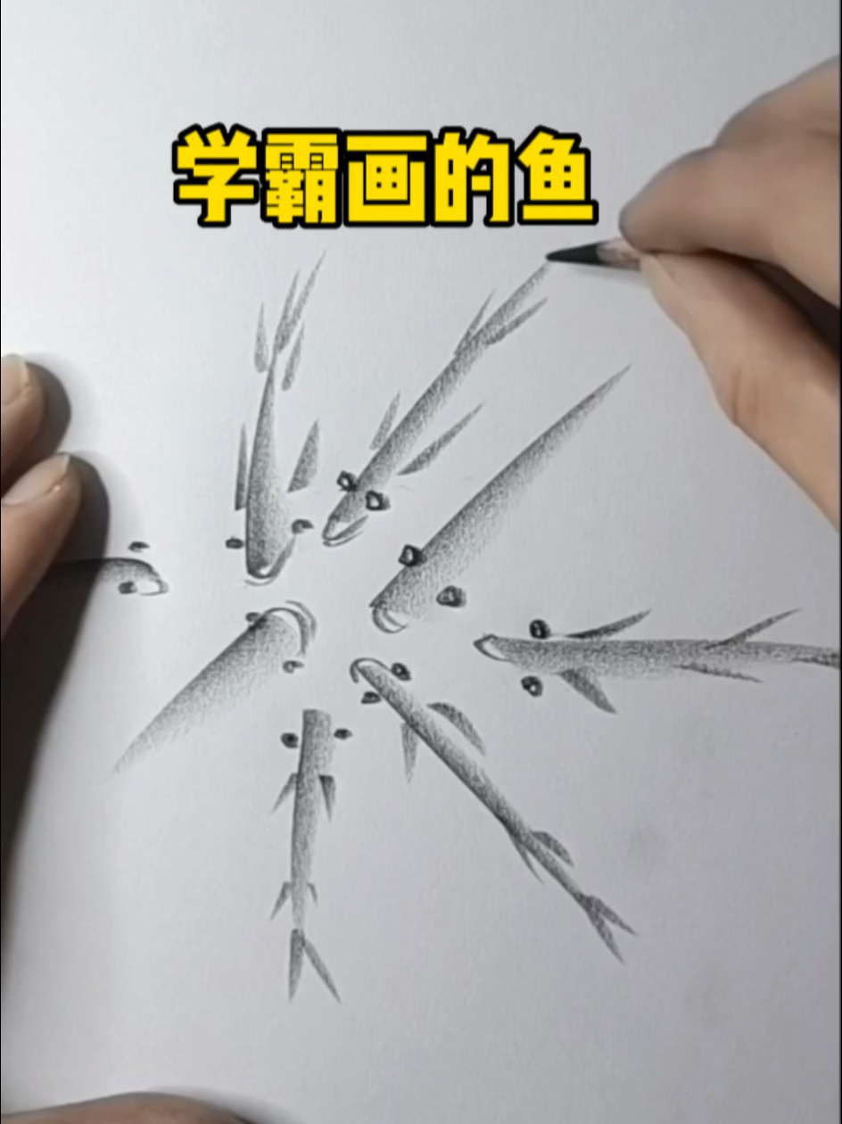铅笔画鱼教程