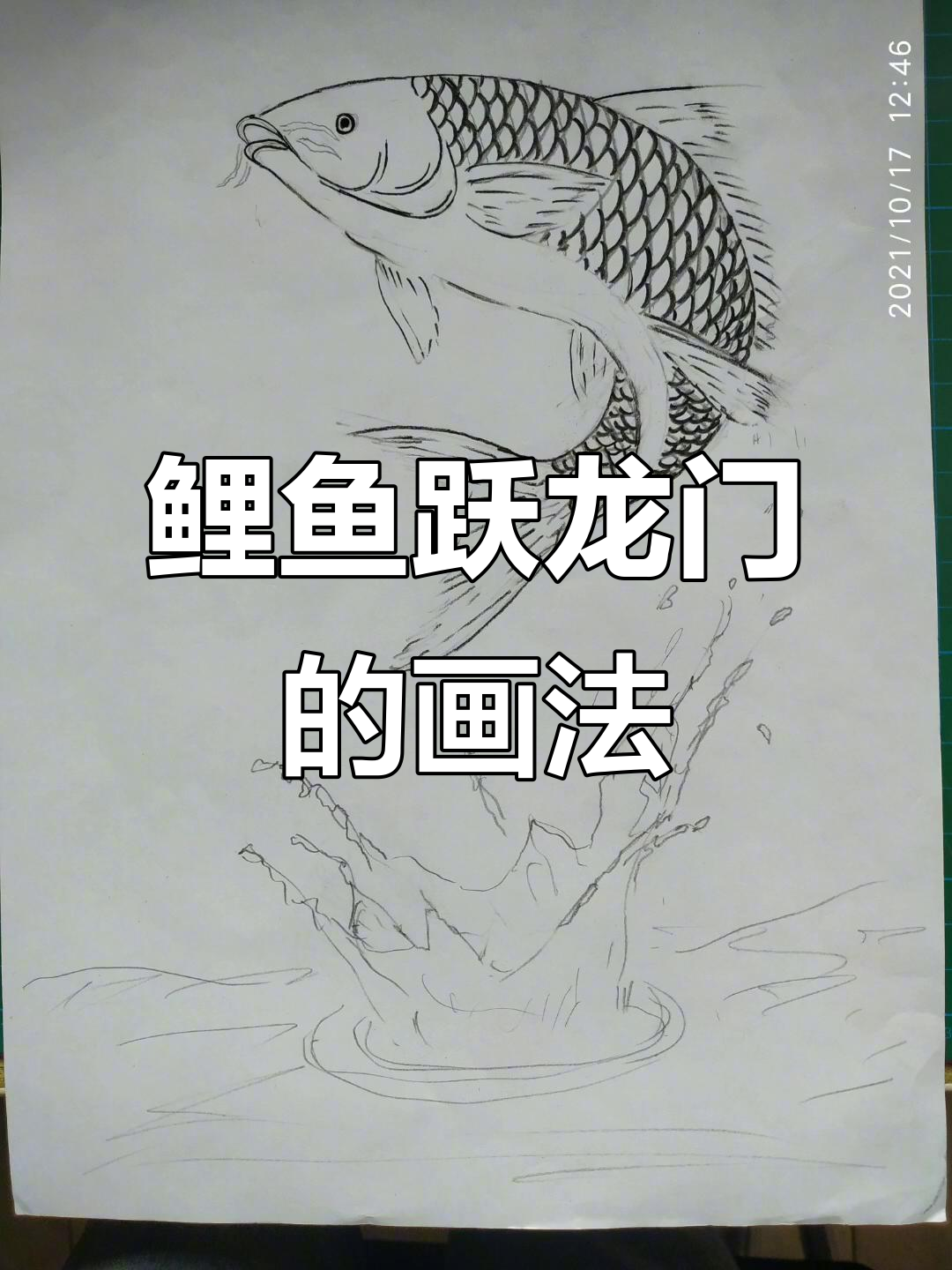 手绘鲤鱼跃龙门，展现中国传统艺术魅力