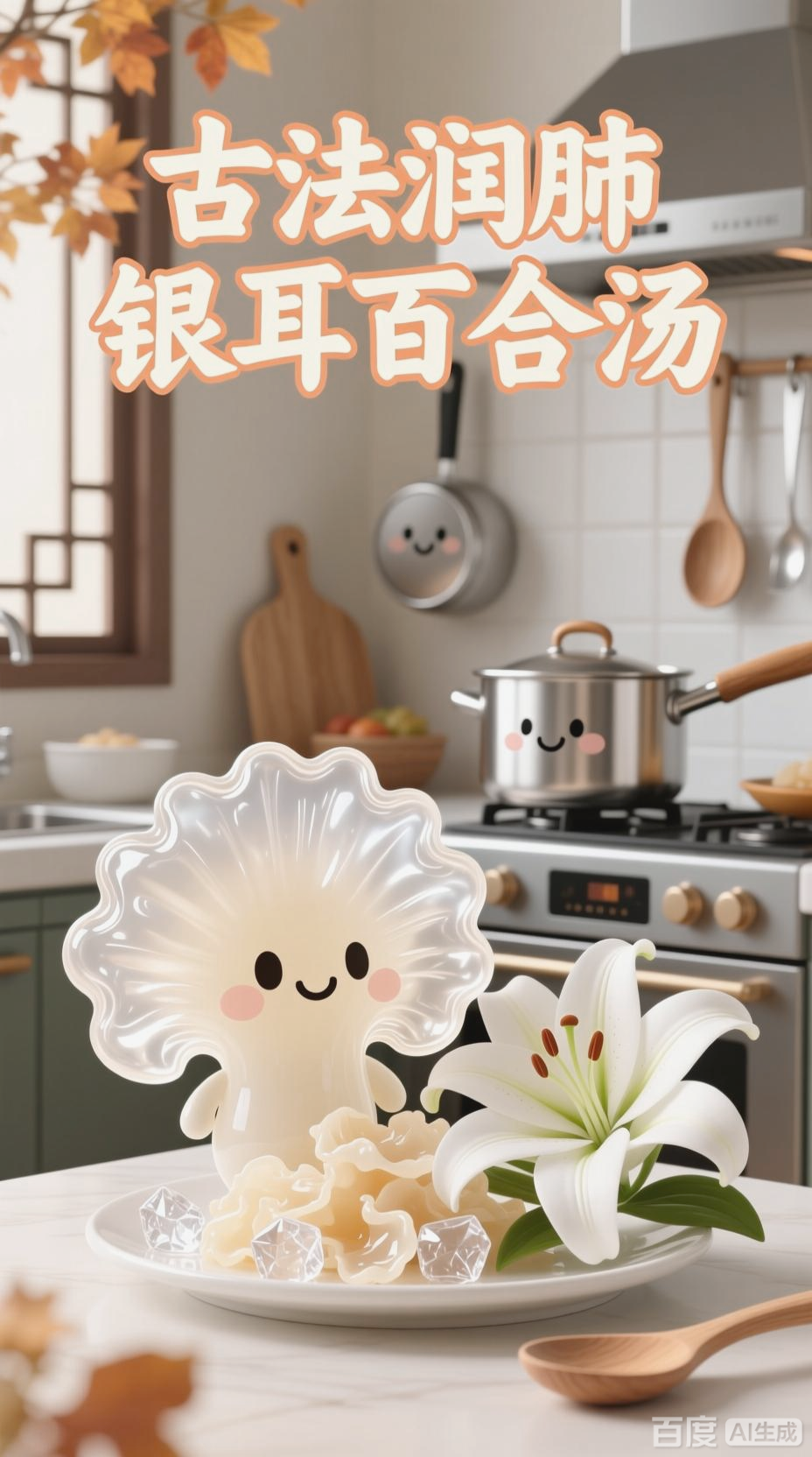 流感食疗，银耳百合汤润肺