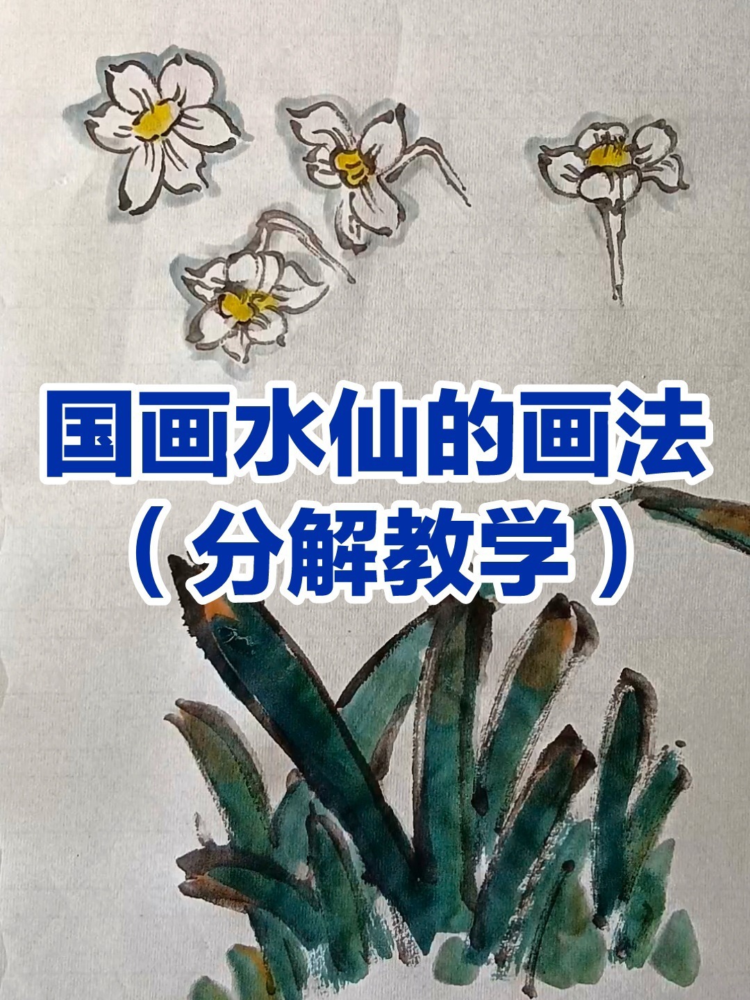 国画水仙花的画法,分解教学,简单、易懂