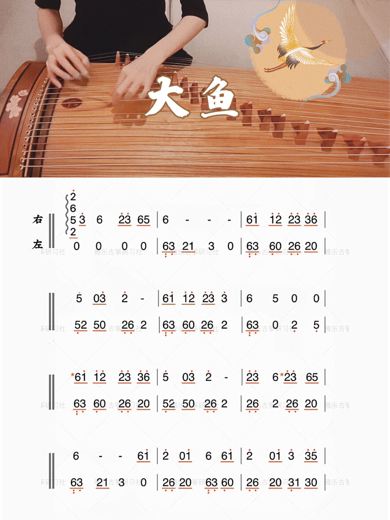 古筝|大鱼 纯筝双手附谱版