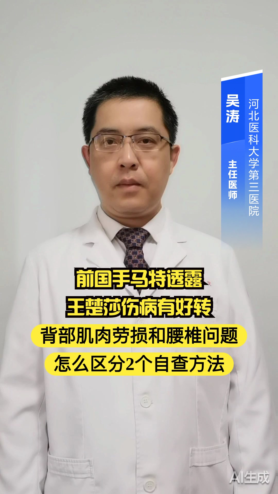 前国手马特透露王楚莎伤病有好转,背部肌肉劳损和腰椎问题怎么区分?2个自查方法