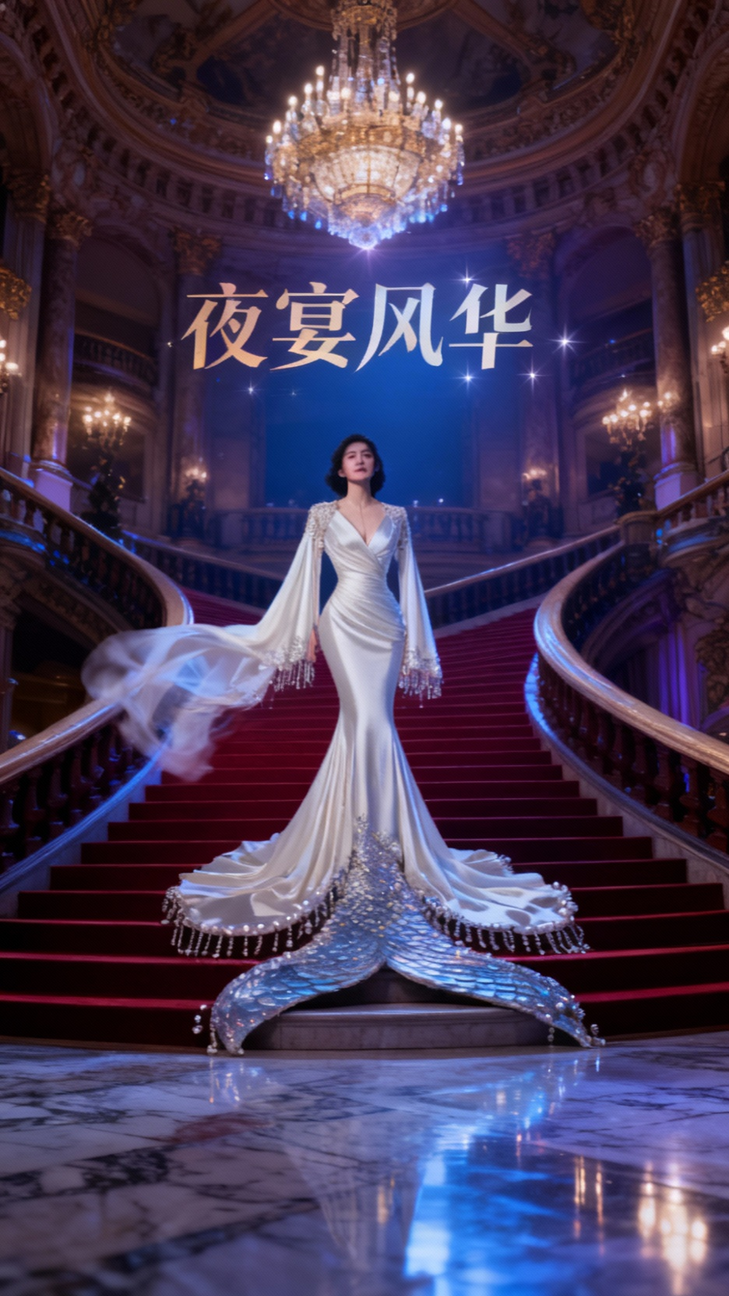 优雅华丽鱼尾晚礼服