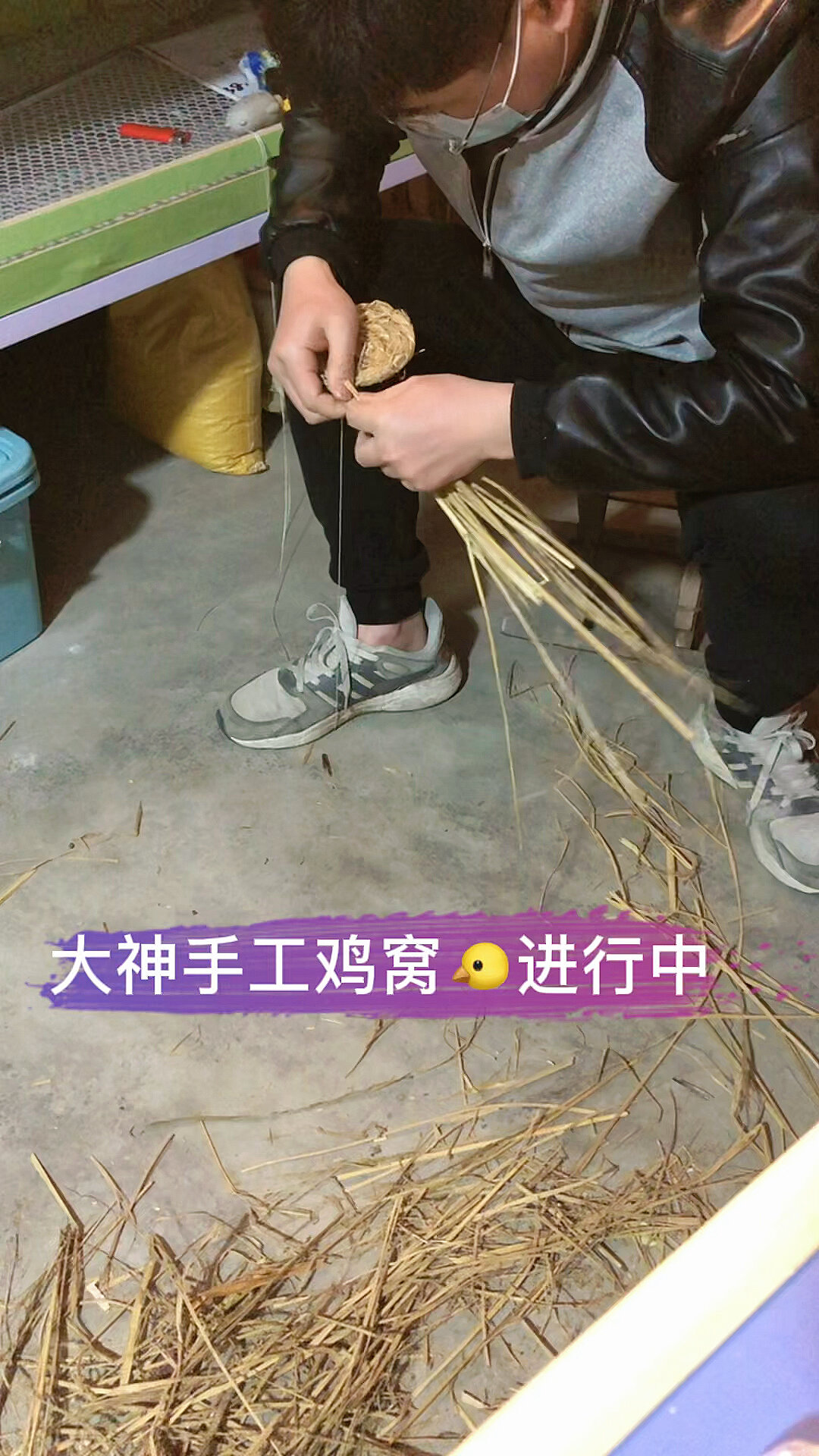 芦丁鸡窝编织过程 成品往下翻