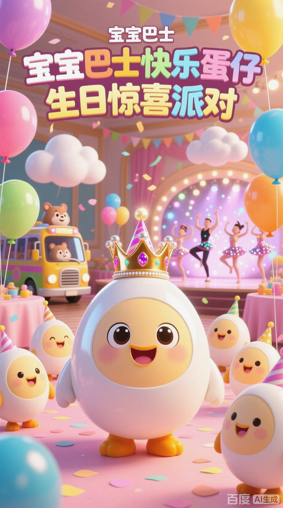 宝宝巴士快乐蛋仔生日派对