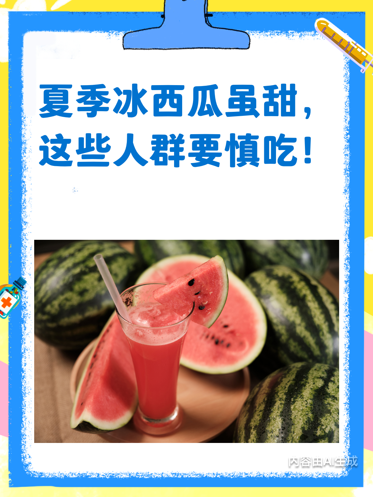 夏日冰西瓜虽甜,但这些人要少吃!