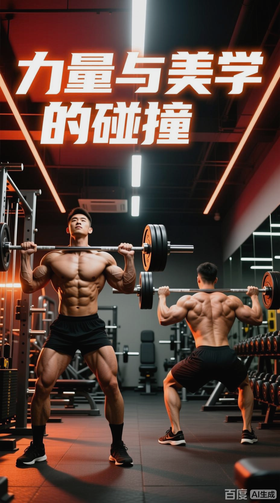 健身房中的肌肉展示