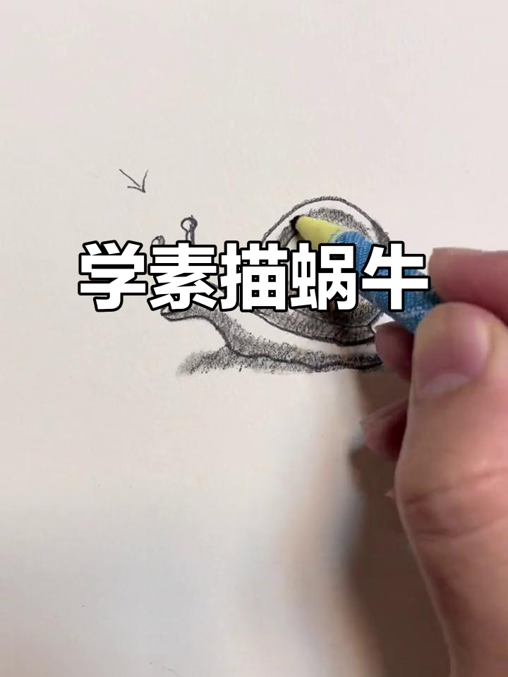 爸爸教孩子画蜗牛,素描技巧大揭秘!