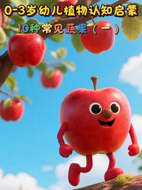  0-3岁宝宝蔬果启蒙！10种常见食物变身小可爱~ 西红柿宝宝脸红红，胡萝卜侠会发射维生素