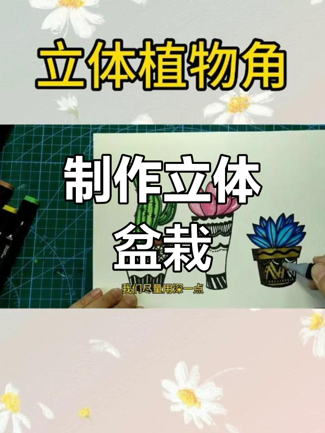 立体植物角创意画教程