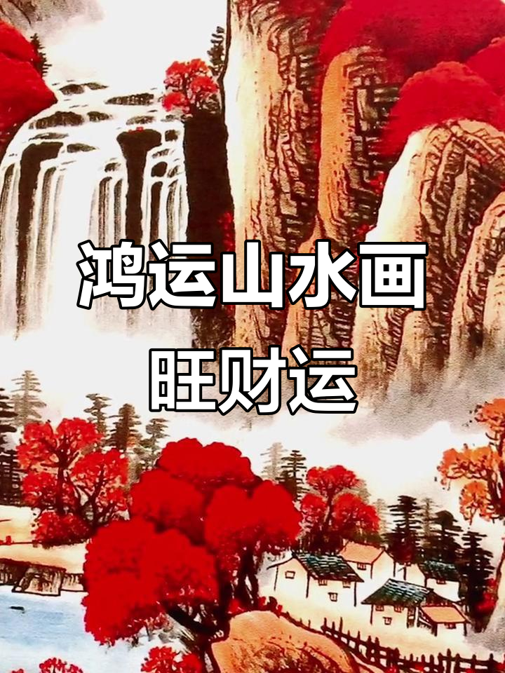 鸿运当头山水画,客厅风水靠山招财