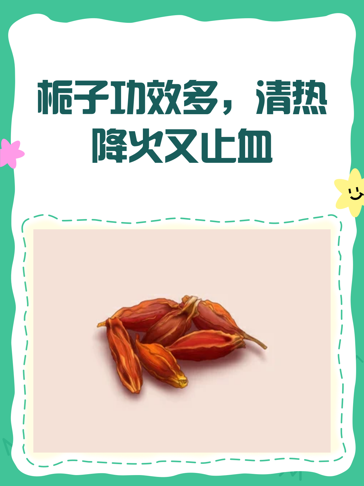 栀子虽小,功效却大!清热降火还止血