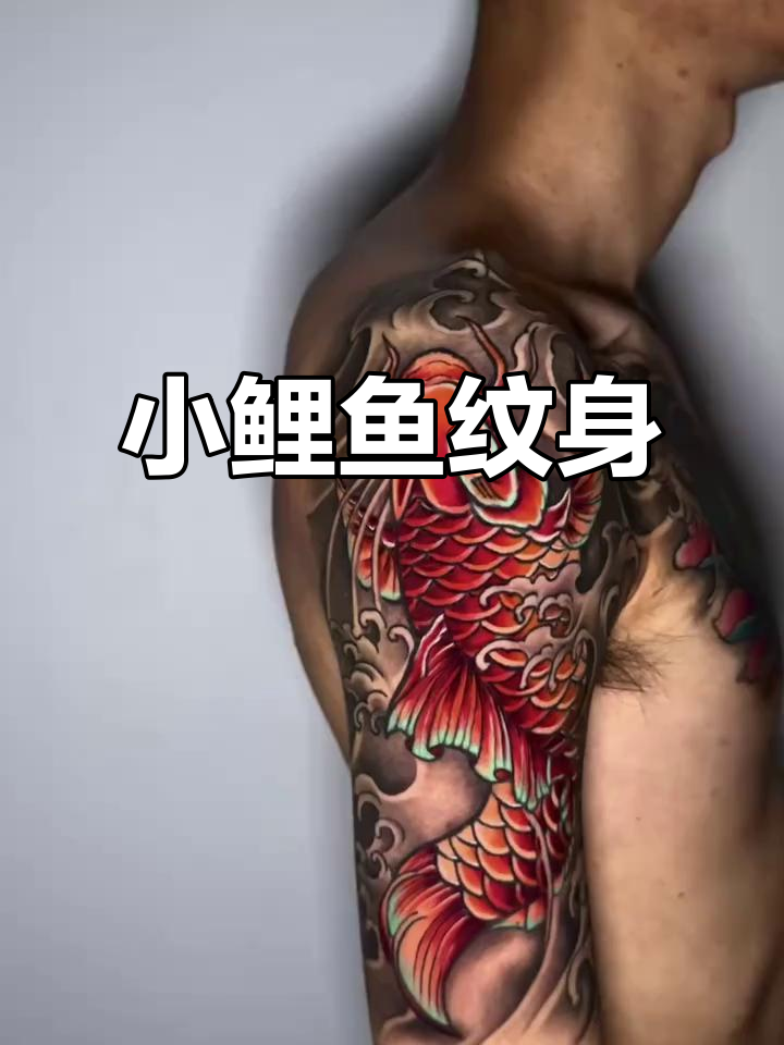 小鲤鱼纹身完成,胸口设计独特