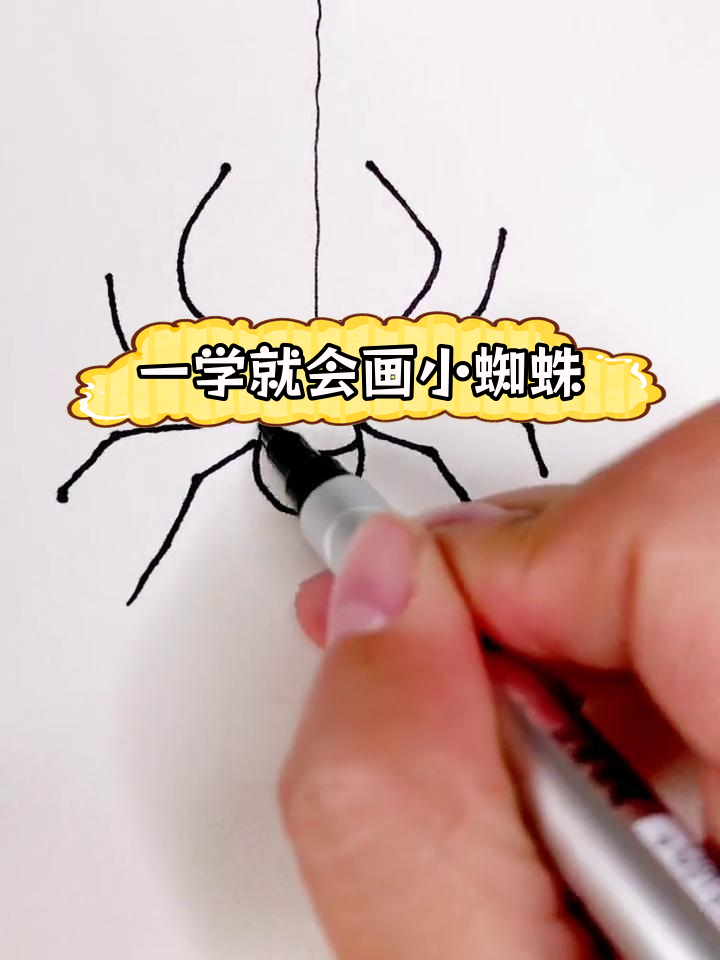 简单蜘蛛简笔画教程,轻松学会