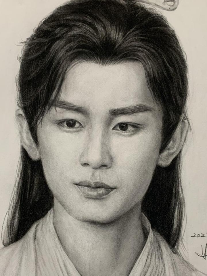 李莲花素描绘画过程~
