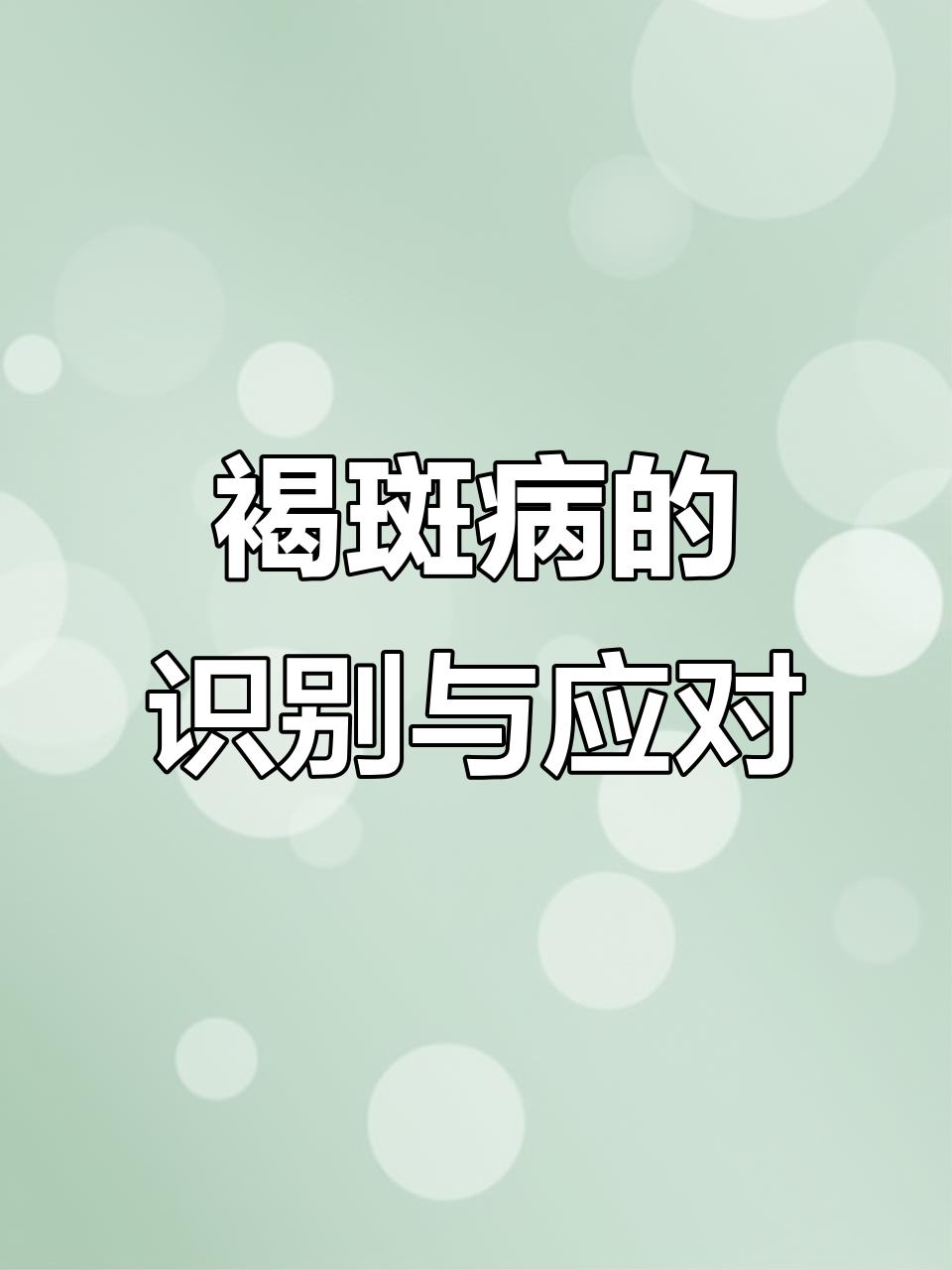 褐斑病症状与防治方法全解析