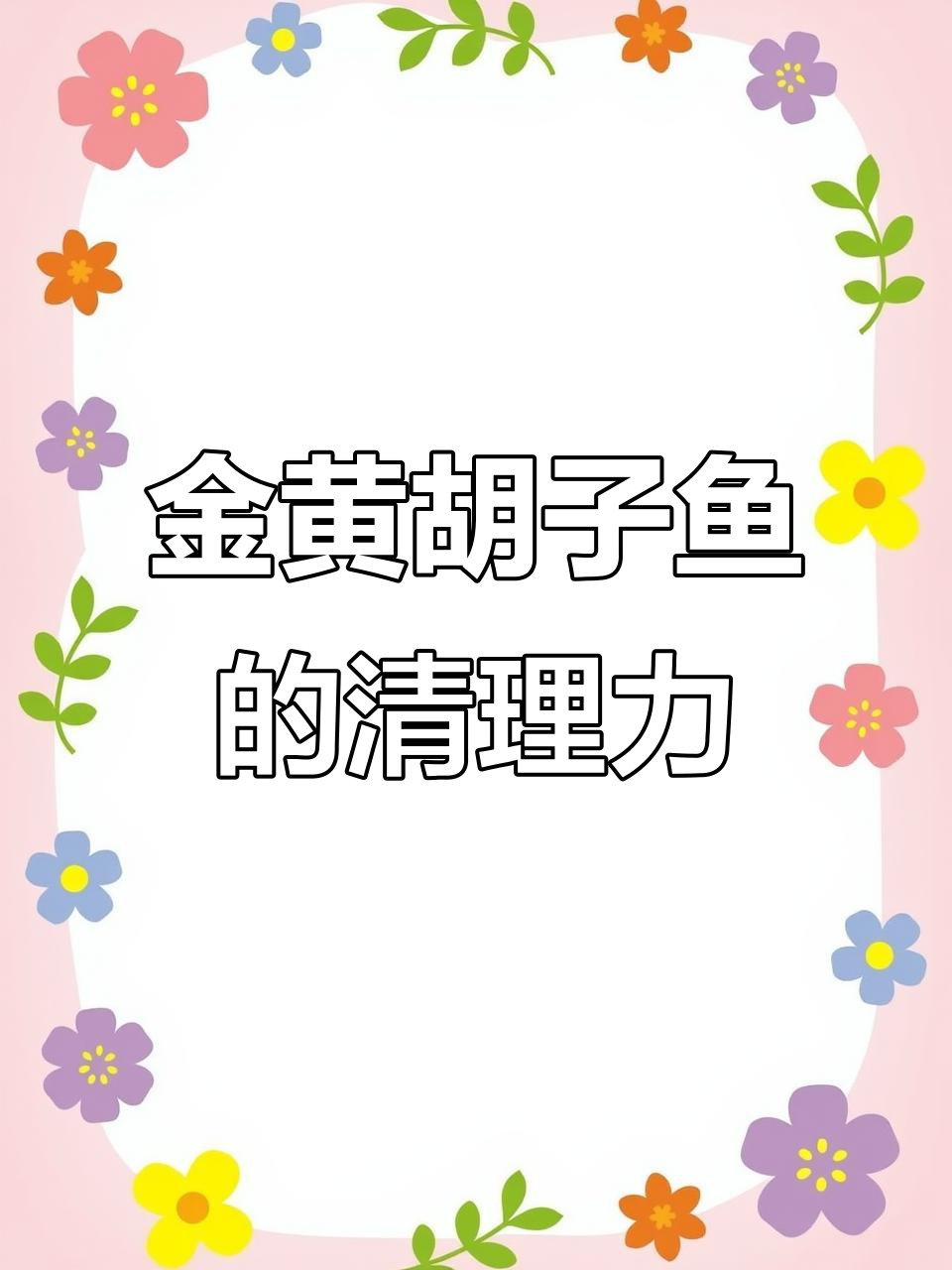 黄金胡子鱼：比吸尘器还强的清洁大师，轻松搞定绿藻和污垢