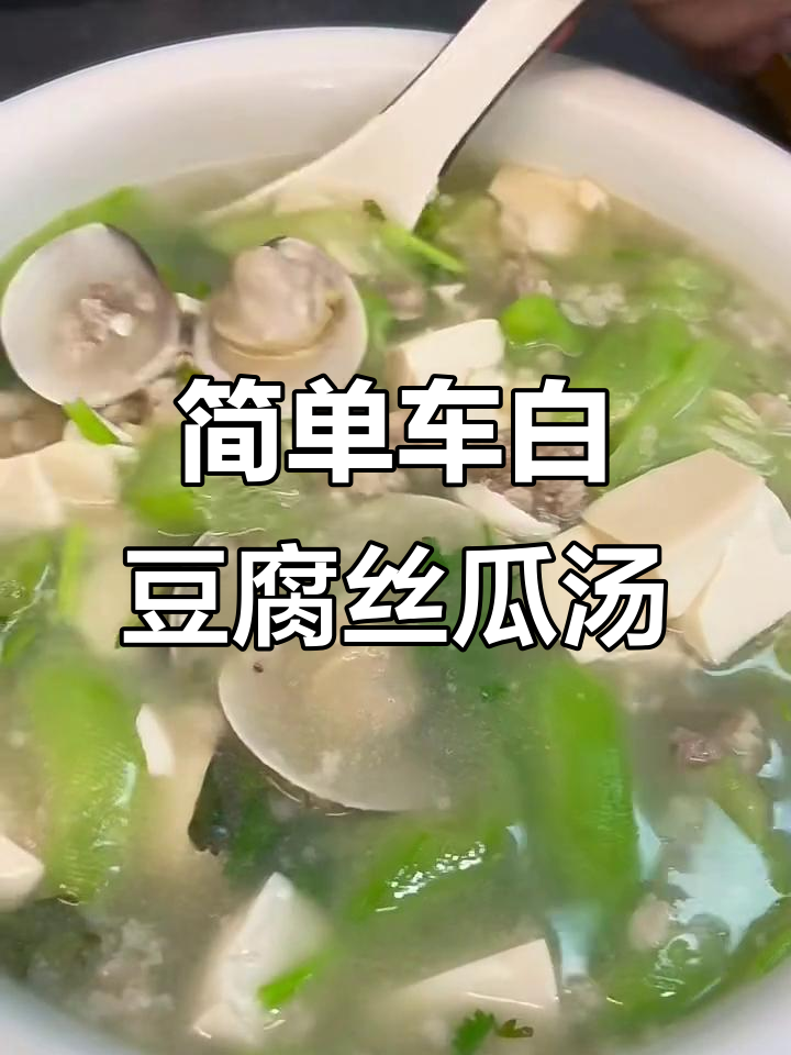 车白豆腐丝瓜汤,鲜甜清爽开胃又舒服