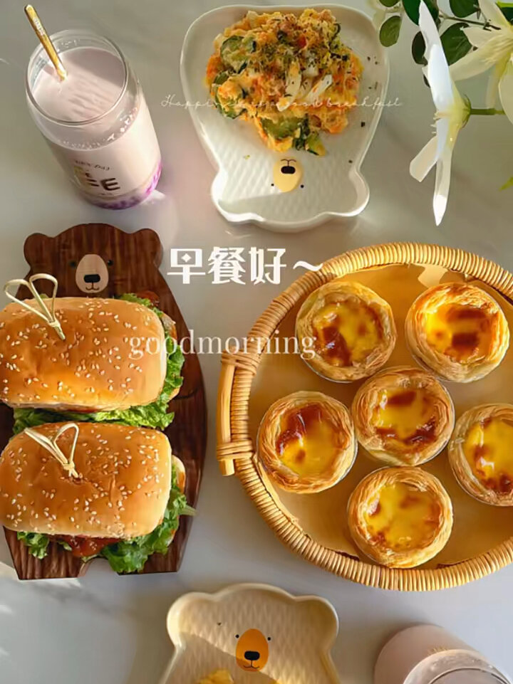 小学生早餐不重样 鸡腿堡 日式土豆泥沙拉