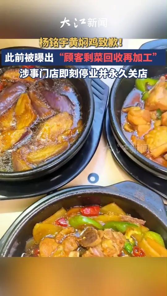 杨铭宇黄焖鸡致歉!