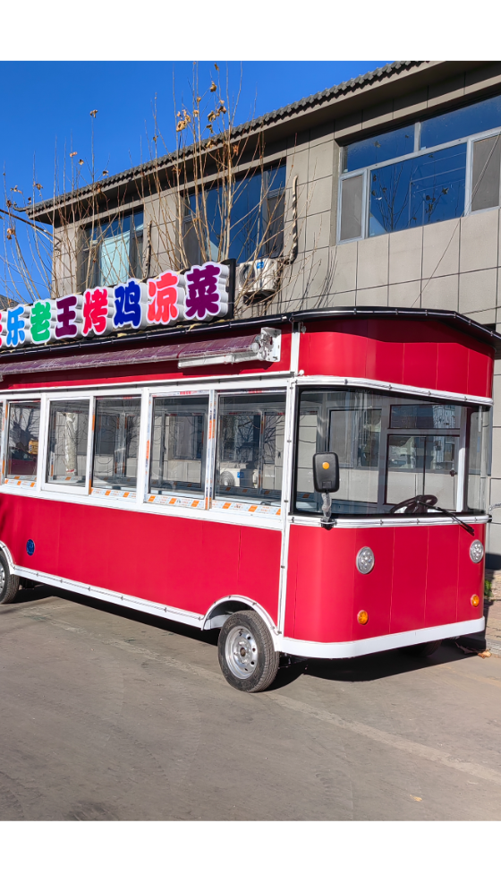 一款电动四轮熟食凉菜车5米长2米宽