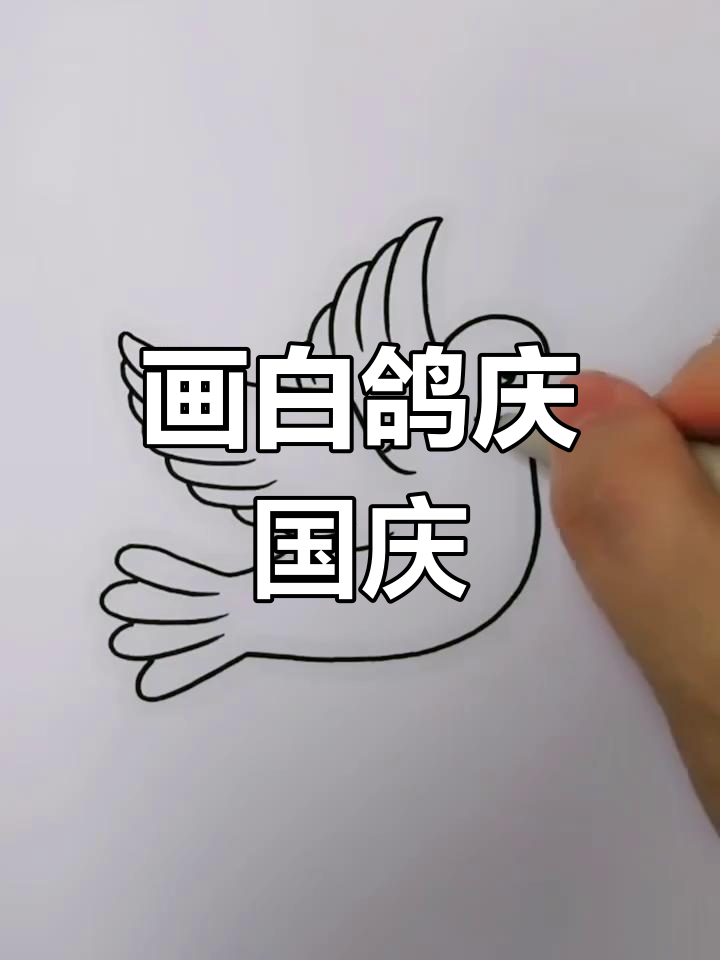 白鸽飞翔,国庆节简笔画来啦!