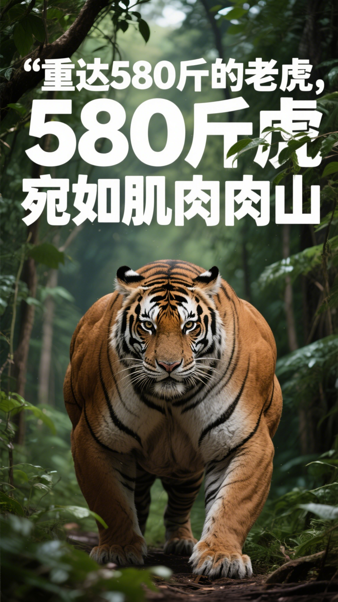重达580斤的老虎,宛如肌肉肉山