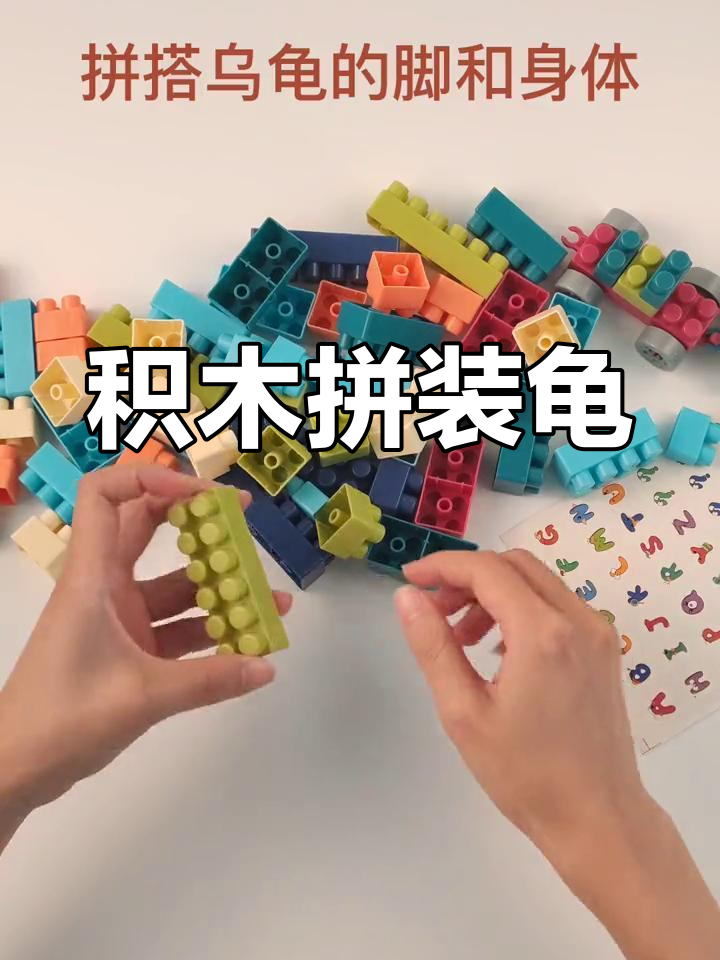 益智积木拼搭乌龟教程