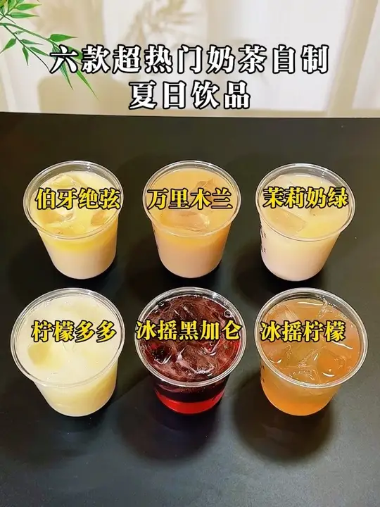 在家就可以做六款超热门，自制奶茶夏日饮品，简单好做不翻车～