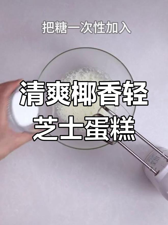 椰香浓郁的轻芝士蛋糕,冰凉细腻入口即化